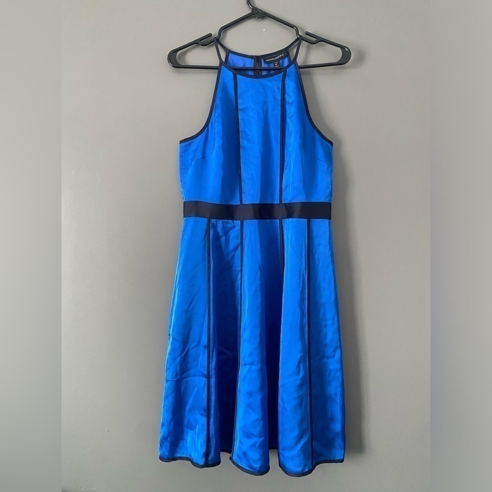 Cocktail Ready Banana Republic Satin Paneled Party Dress Royal Blue 6P